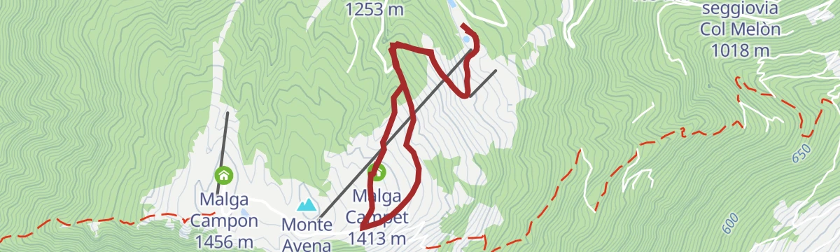 Route map: The wind path, the pastures of Campèt